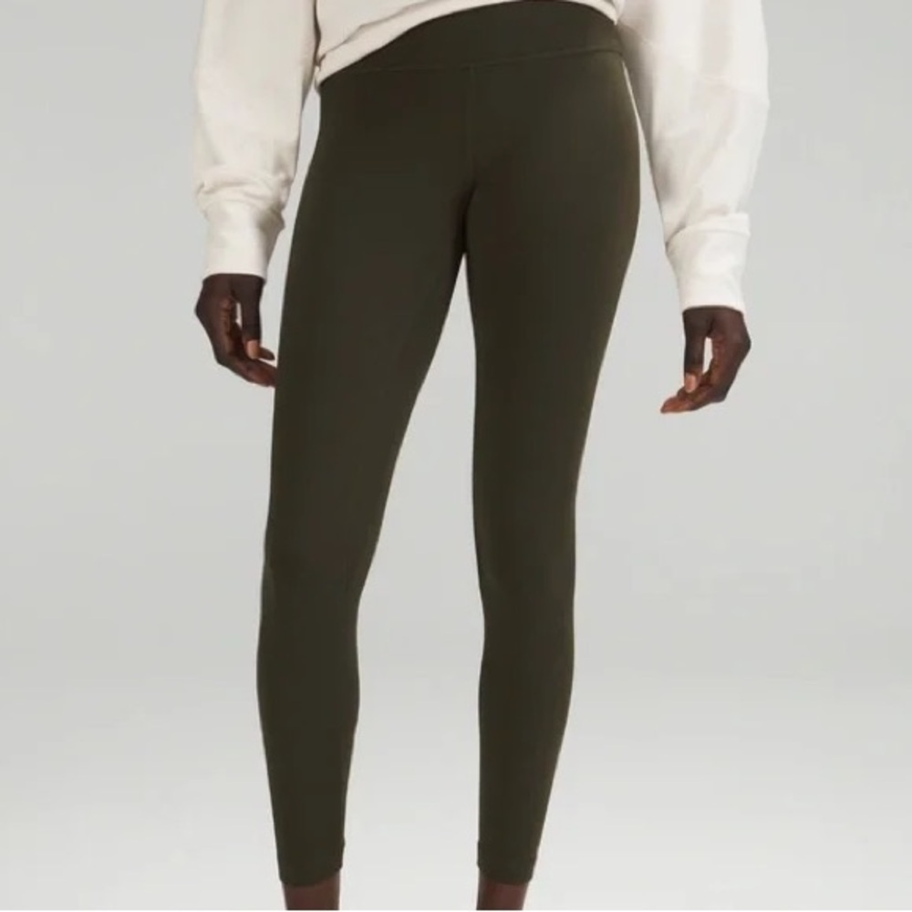 Lululemon High-Waist Dark Olive Align 25” Leggings